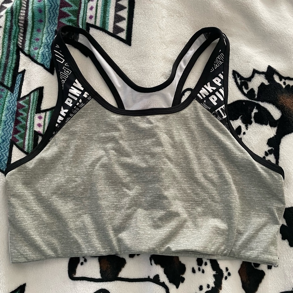 PINK Victoria's Secret Gray Sports Bra large